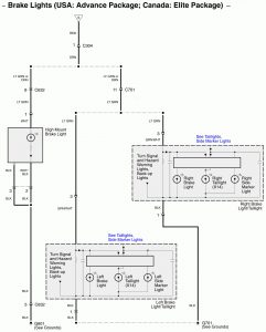 Acura RL - wiring diagram - exterior lights - brake lights (part 2)