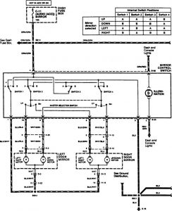 Acura SLX - wiring diagram - power mirrors (part 1)