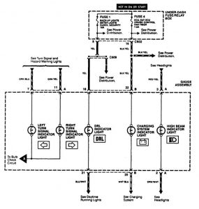 Acura CL - wiring diagram - indicator lamp (part 3)