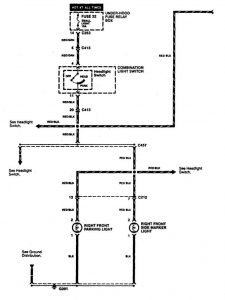 Acura CL - wiring diagram - parking lamp (part 1)