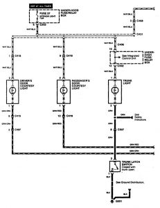Acura CL - wiring diagram - reading lamp (part 1)