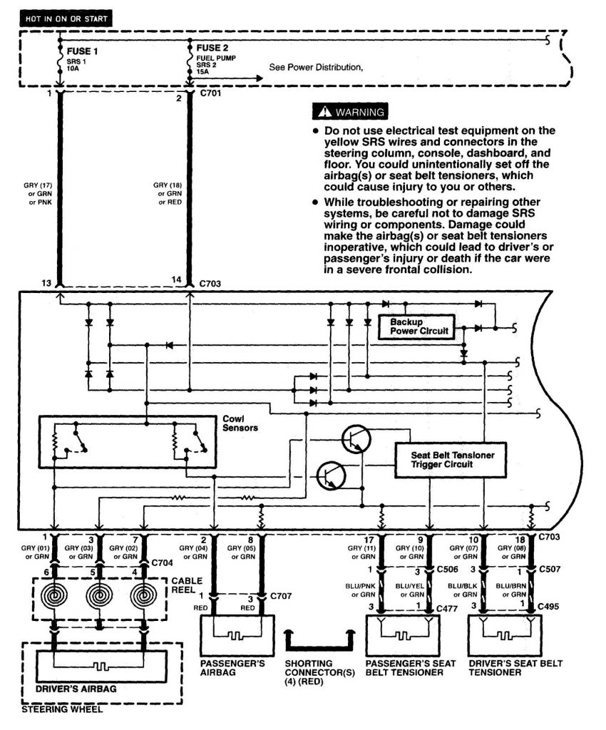 Acura NSX (1997 2005) wiring diagrams air bag Carknowledge.info