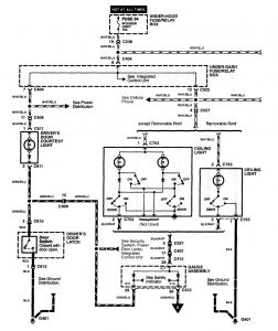 Acura NSX - wiring diagram - courtesy lamp (part 1)