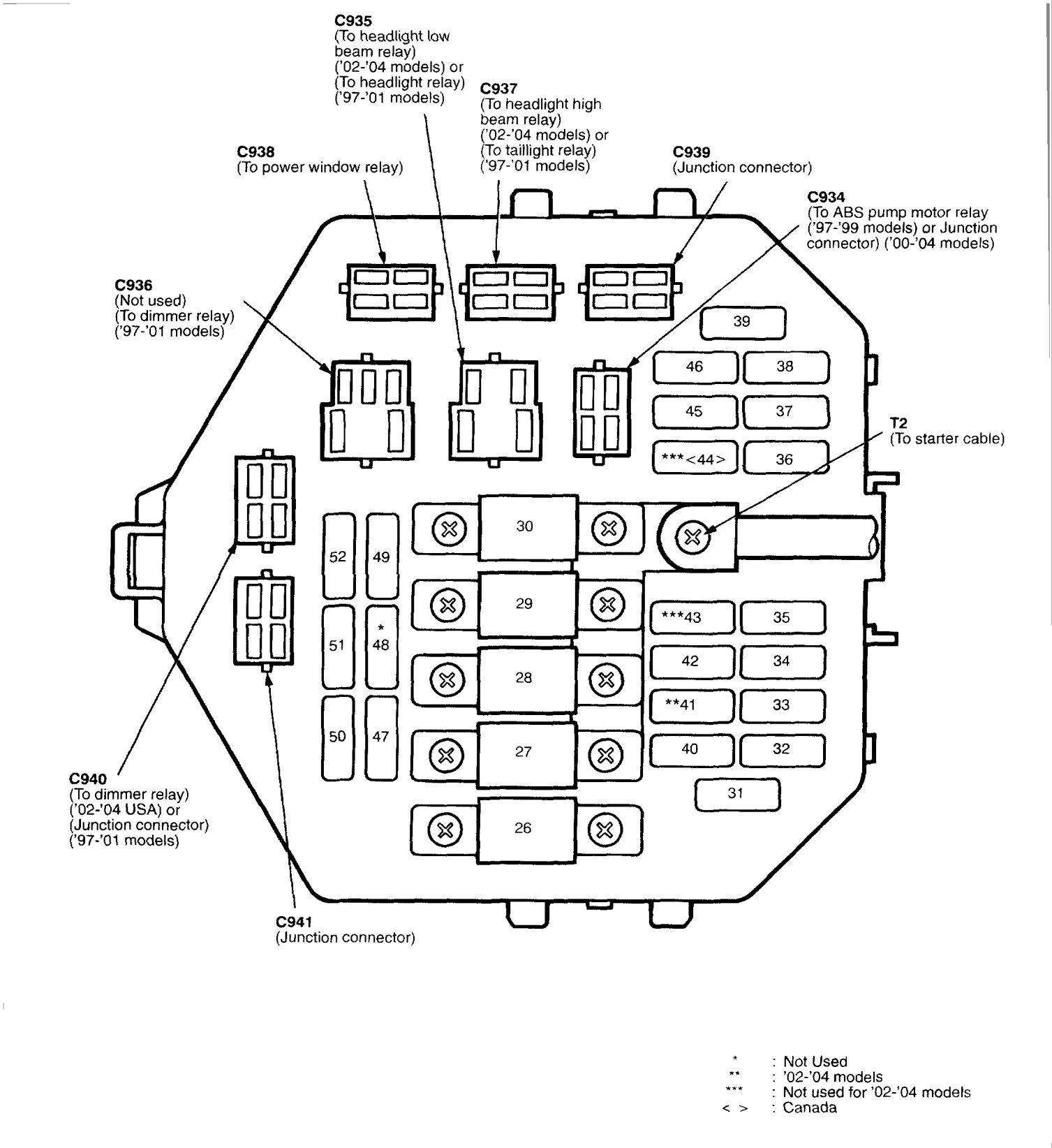 Acura Nsx  1997 - 2004  - Wiring Diagrams