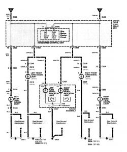 Acura NSX - wiring diagram - hazard lamp (part 3)