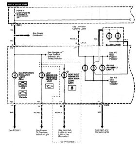 Acura NSX - wiring diagram - indicator lamp (part 1)