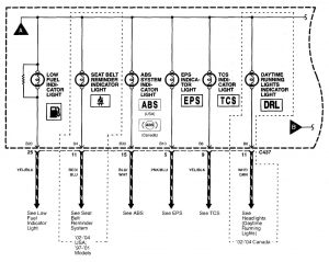 Acura NSX - wiring diagram - indicator lamp (part 3)