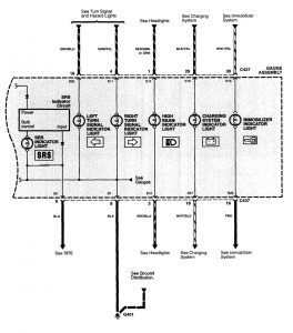 Acura NSX - wiring diagram - indicator lamp (part 4)