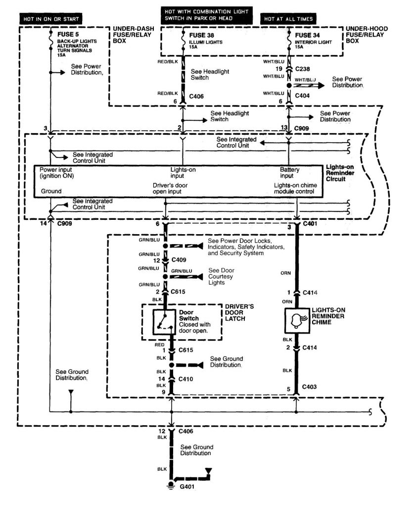 Acura NSX (1997 2004) wiring diagrams key warning Carknowledge.info
