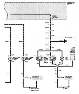 Acura NSX - wiring diagram - license plate lamp (part 2)