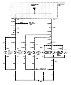 Acura NSX - wiring diagram - license plate lamp