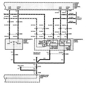 Acura NSX - wiring diagram - power locks (part 2)