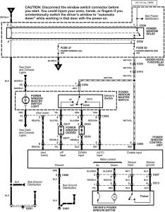 Acura NSX - wiring diagram - power windows (part 2)
