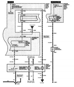 Acura NSX - wiring diagram - rear window defogger (part 2)
