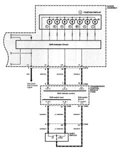 Acura NSX - wiring diagram - shift indicator (part 2)