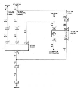 Acura SLX - wiring diagram - clock