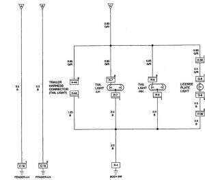 Acura SLX - wiring diagram - exterior lighting (part 2)