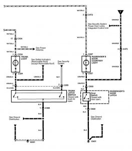 Acura NSX - wiring diagram - courtesy lamp (part 2)