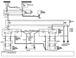 Mercedes-Benz 300CE - wiring diagram - power windows (part 1)