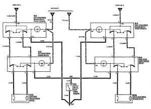 Mercedes-Benz 300CE - wiring diagram - power windows (part 2)