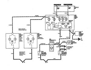 Mercedes-Benz 300SE - wiring diagram - courtesy lamps (part 1)