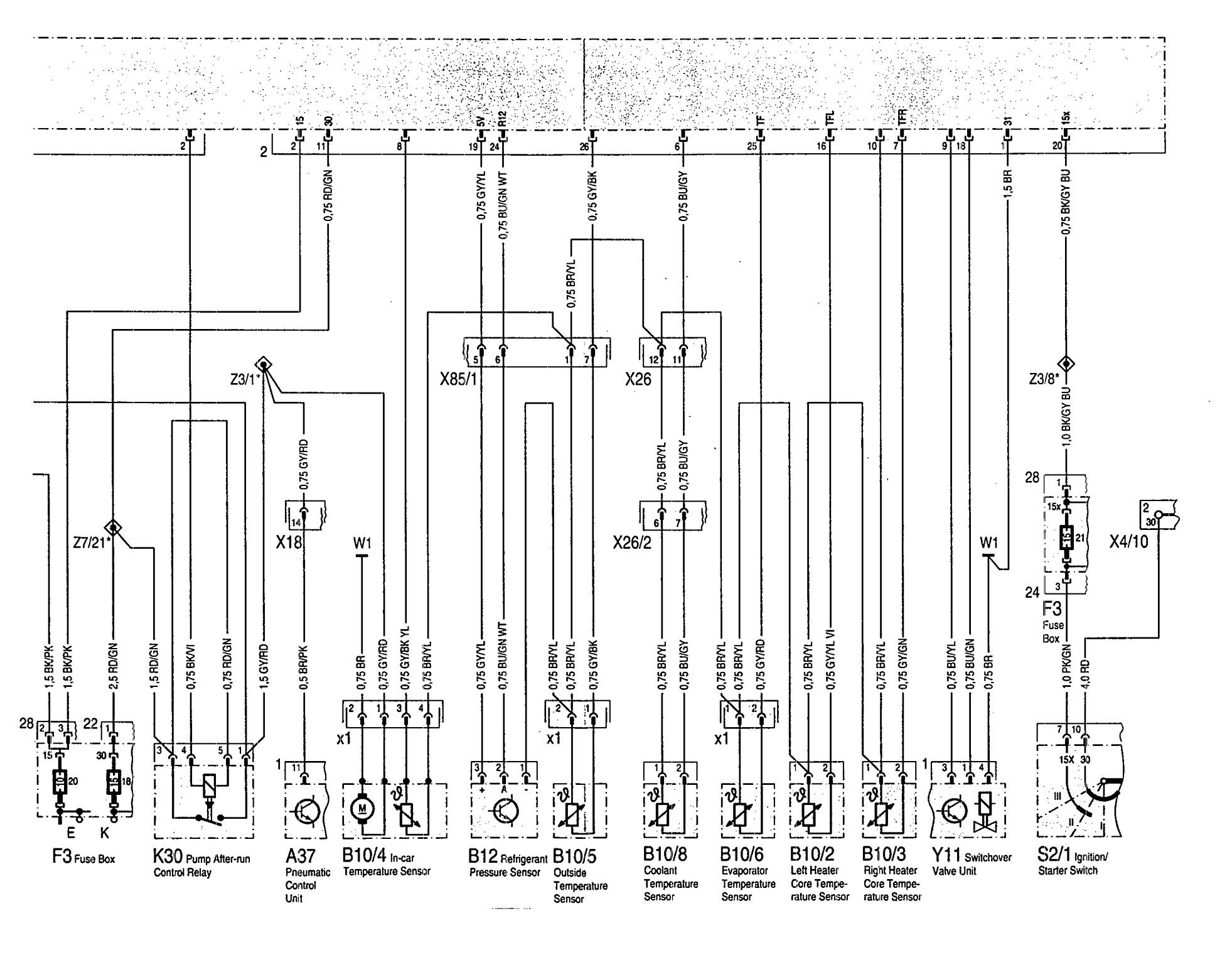 Mercedes-Benz 300SE (1992 - 1993) - wiring diagrams - heater