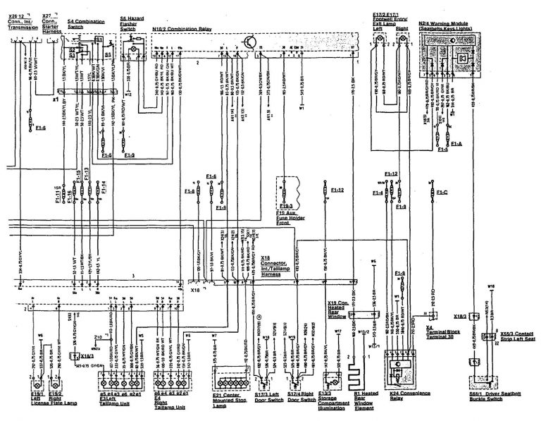 Mercedes-Benz 500SL (1990 - 1993) - wiring diagrams - horn