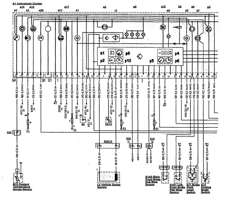 Mercedes-Benz 500SL (1990 - 1993) - wiring diagrams - wiper/washer