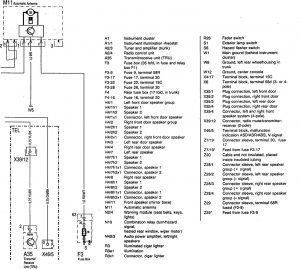 Mercedes-Benz 300SD - wiring diagram - audio (part 3)