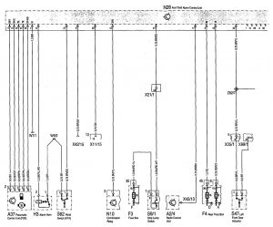 Mercedes-Benz 300SD - wiring diagram - security/anti-theft (part 1)
