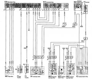 Mercedes-Benz 300SD - wiring diagram - wiper/washer (part 1)