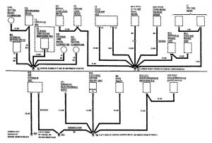 Mercedes-Benz 300TE - wiring diagram - ground distribution (part 3)