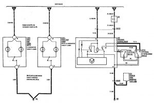Mercedes-Benz 300TE - wiring diagram - vanity mirror lamp