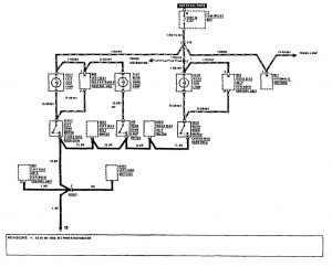 Mercedes-Benz 560SEC - wiring diagram - courtesy lamp (part 2)