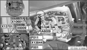BMW 5-Series – wiring diagram - fuse box diagram – engine compartment N62, TU