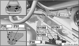 BMW 5-Series – fuse box diagram – rear