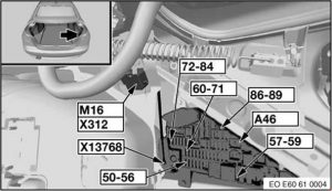 BMW 5-Series – fuse box diagram – rear