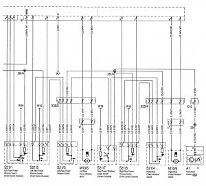 Mercedes Benz C220 - wiring diagram - power windows (part 3)