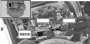 BMW 6-Series (E63 and E64) – fuse box diagram – hydraulic pump relay, SMG (K6318) – N62