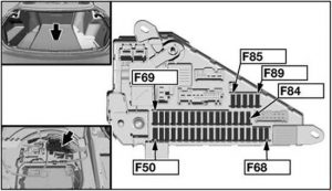 BMW 6-Series (E63 and E64) – fuse box diagram – in rear