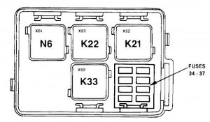 BMW e32 – fuse box – auxiliary relay box 1