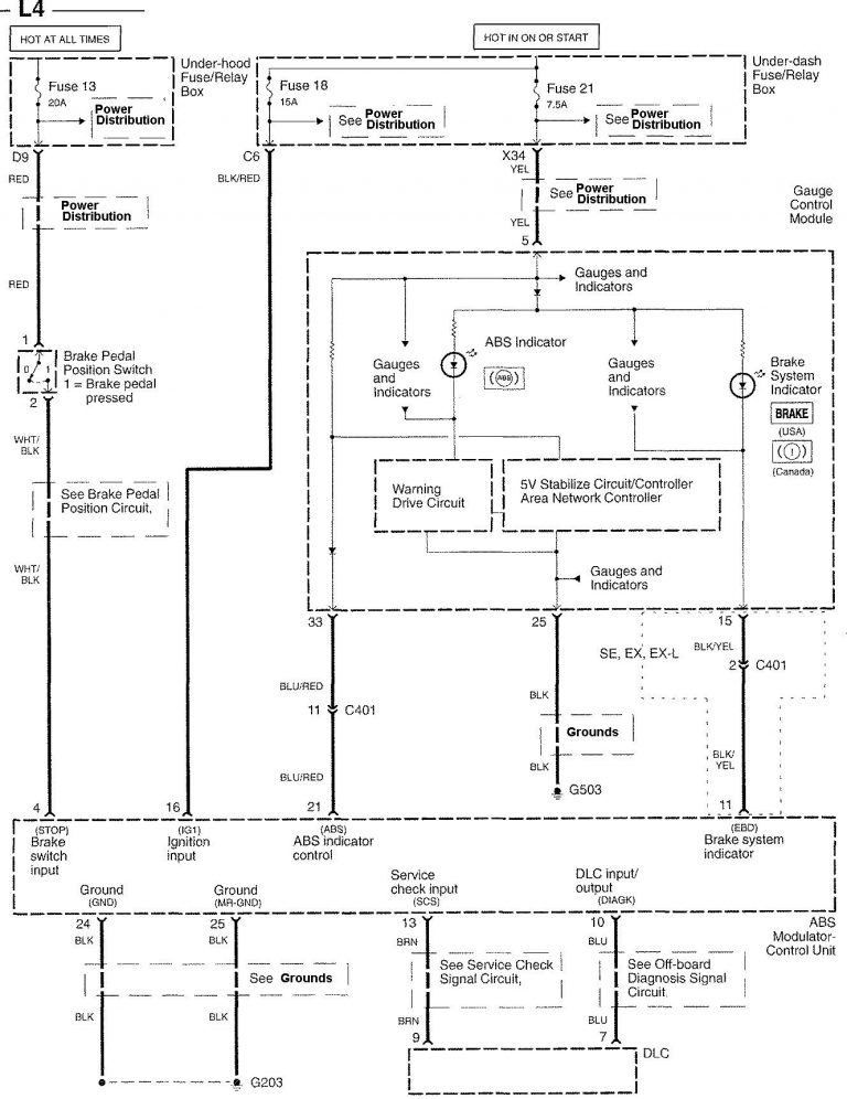 95 Accord Abs Light Circuit Diagram