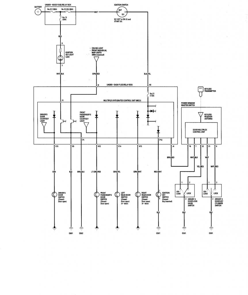 Honda Accord (2006) wiring diagrams keyless entry Carknowledge.info