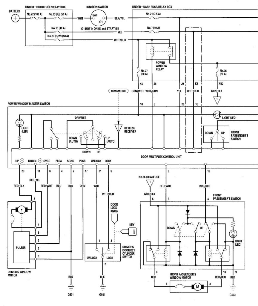 Honda Accord (2006) - wiring diagrams - power windows - Carknowledge.info