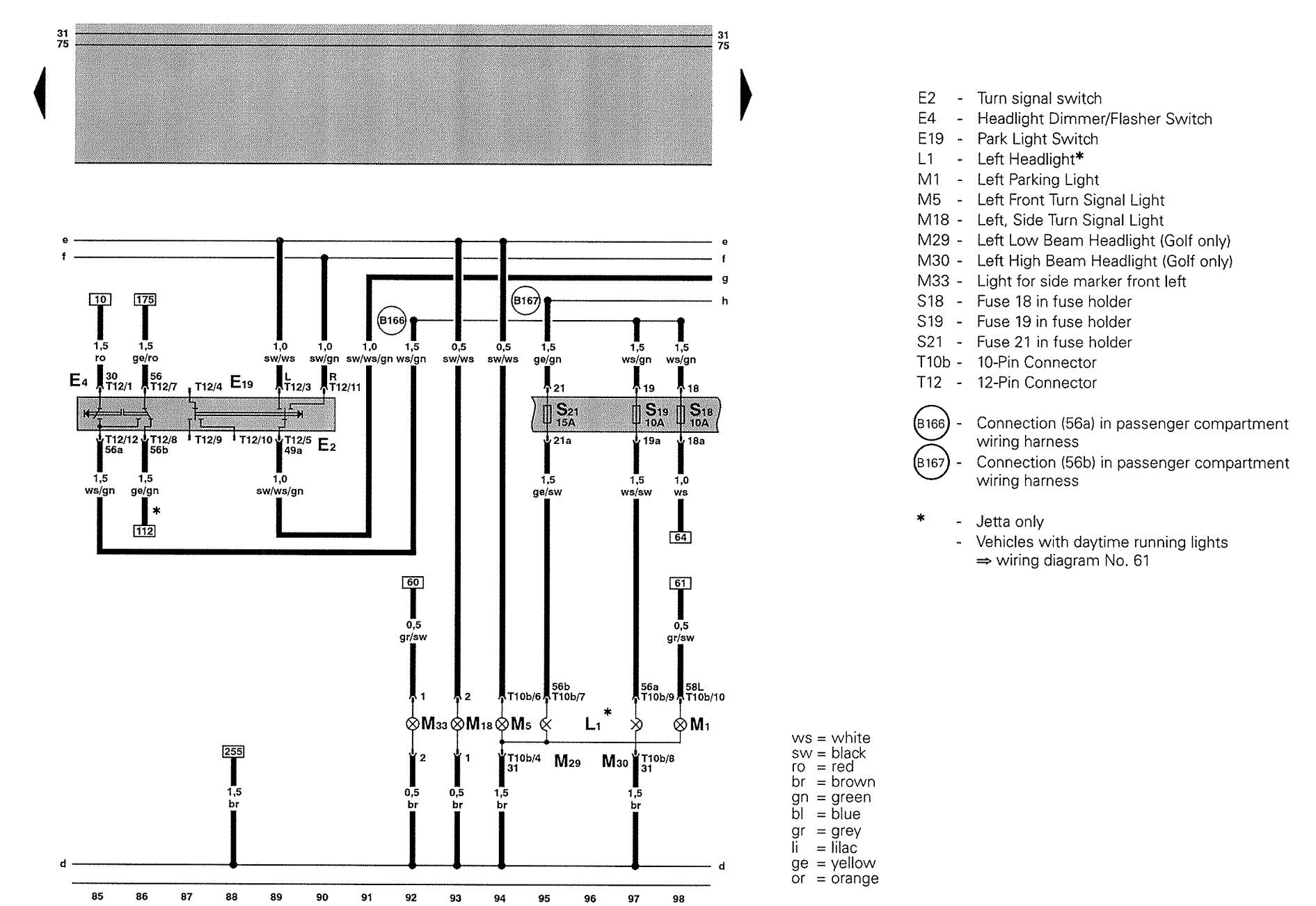 Volkswagen Golf (2003 – 2004) – wiring diagrams – headlamps