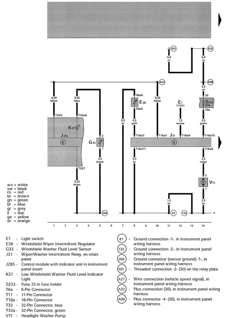 Volkswagen Golf (2003 – 2004) – wiring diagrams – headlamps