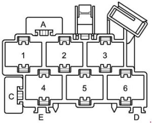 Audi A2 – fuse box diagram – connector point a pillar, left