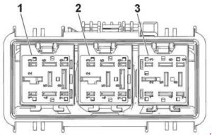 Chevrolet Cruze – fuse box diagram – above the battery