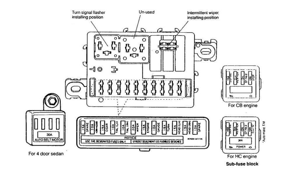 Daihatsu Charade (1990 – 1992) – fuse box diagram - Carknowledge.info