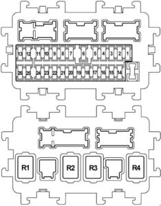 Infiniti FX35 - fuse box diagram - instrument panel (J/B)